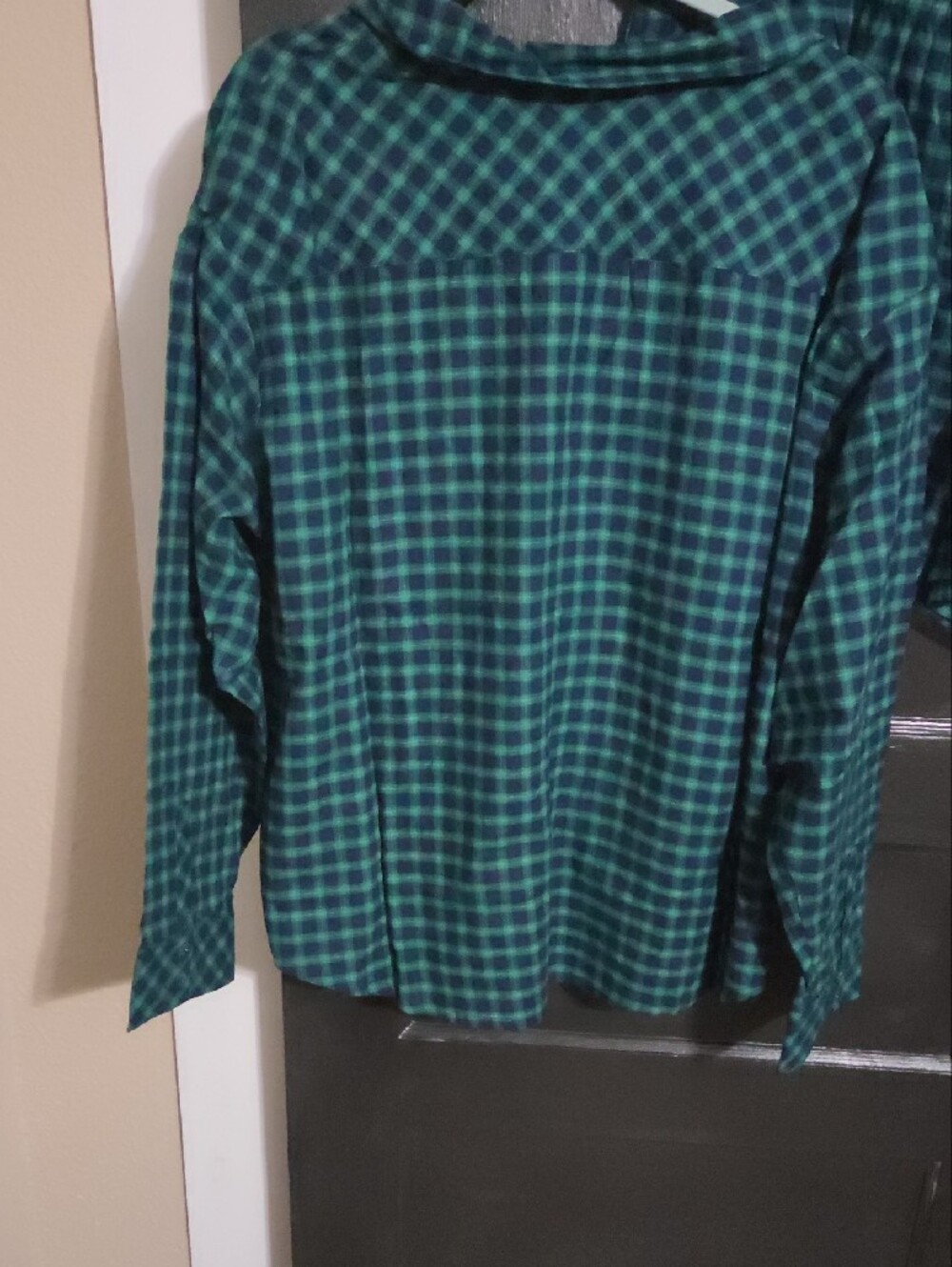 Auden Teal and Dark Green Plaid Button-Up Pajama Set - Picture 7 of 11
